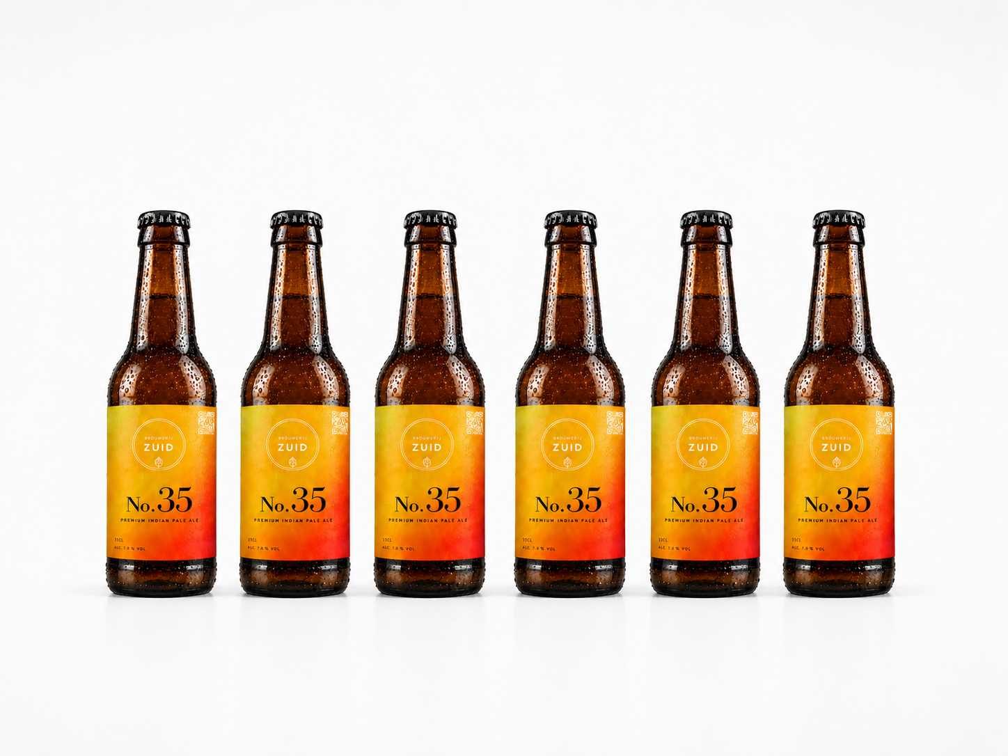 Row of Brouwerij Zuid No. 35 Premium IPA bottles